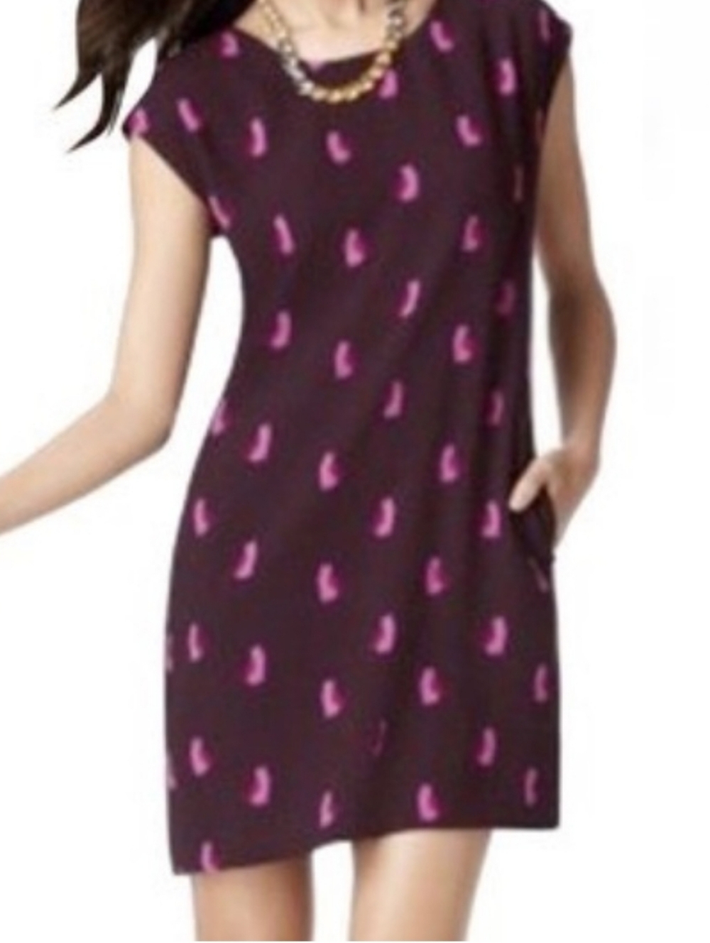 Cat Print Shift Mini Dress - LOFT - XS